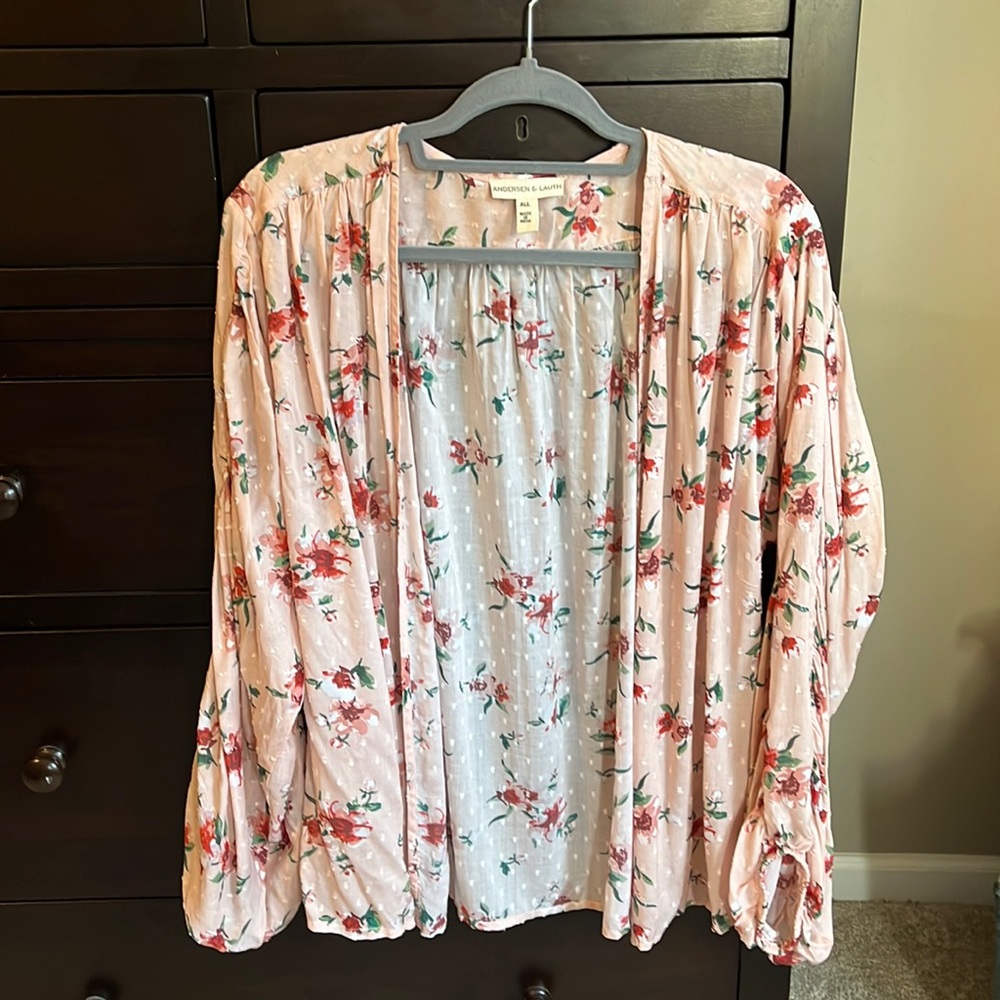 Anthropologie - Kimono, pink floral